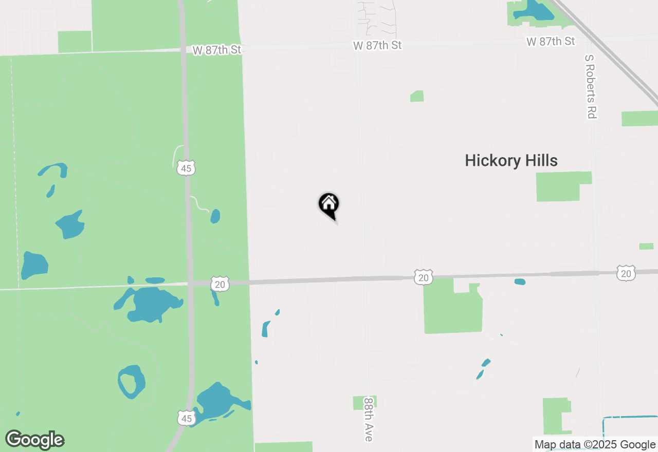 Map of 8900 W 93rd Street, Hickory Hills, IL 60457