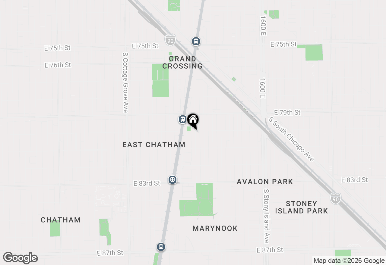 Map of 8000 S Woodlawn Avenue, Chicago, IL 60619