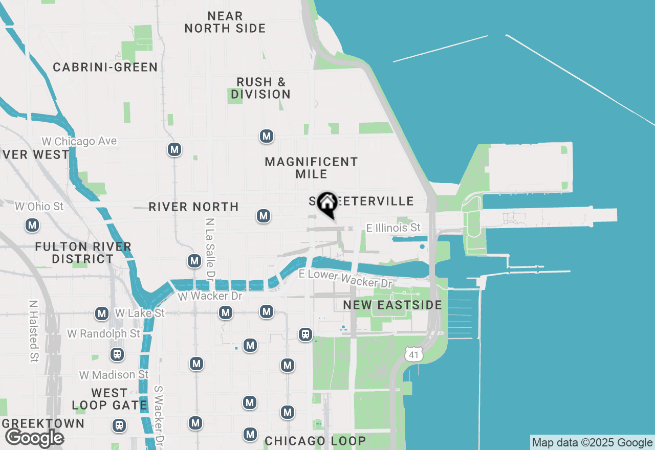 Map of 160 E Illinois Street #1706, Chicago, IL 60611