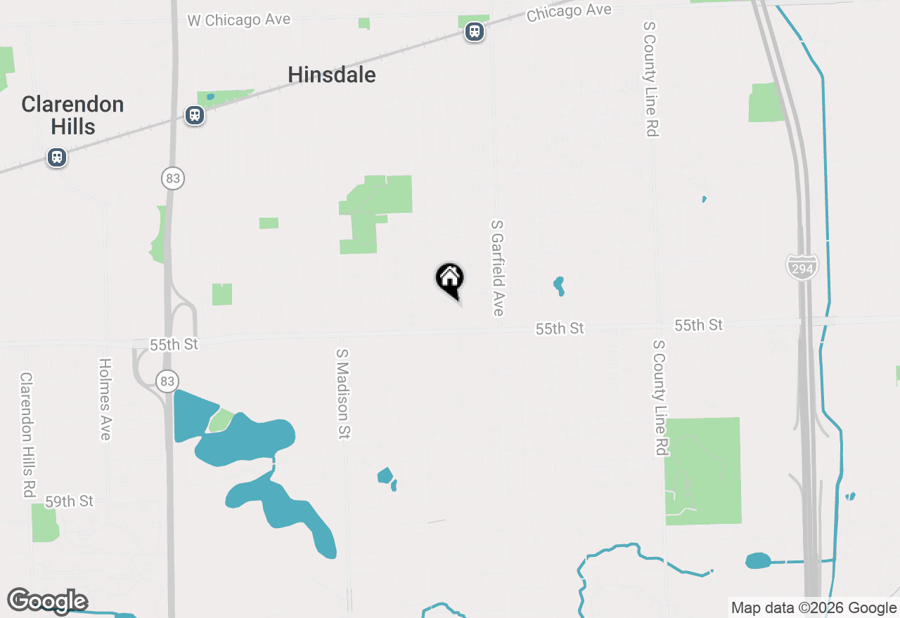 Map of 24 S Washington Circle, Hinsdale, IL 60521