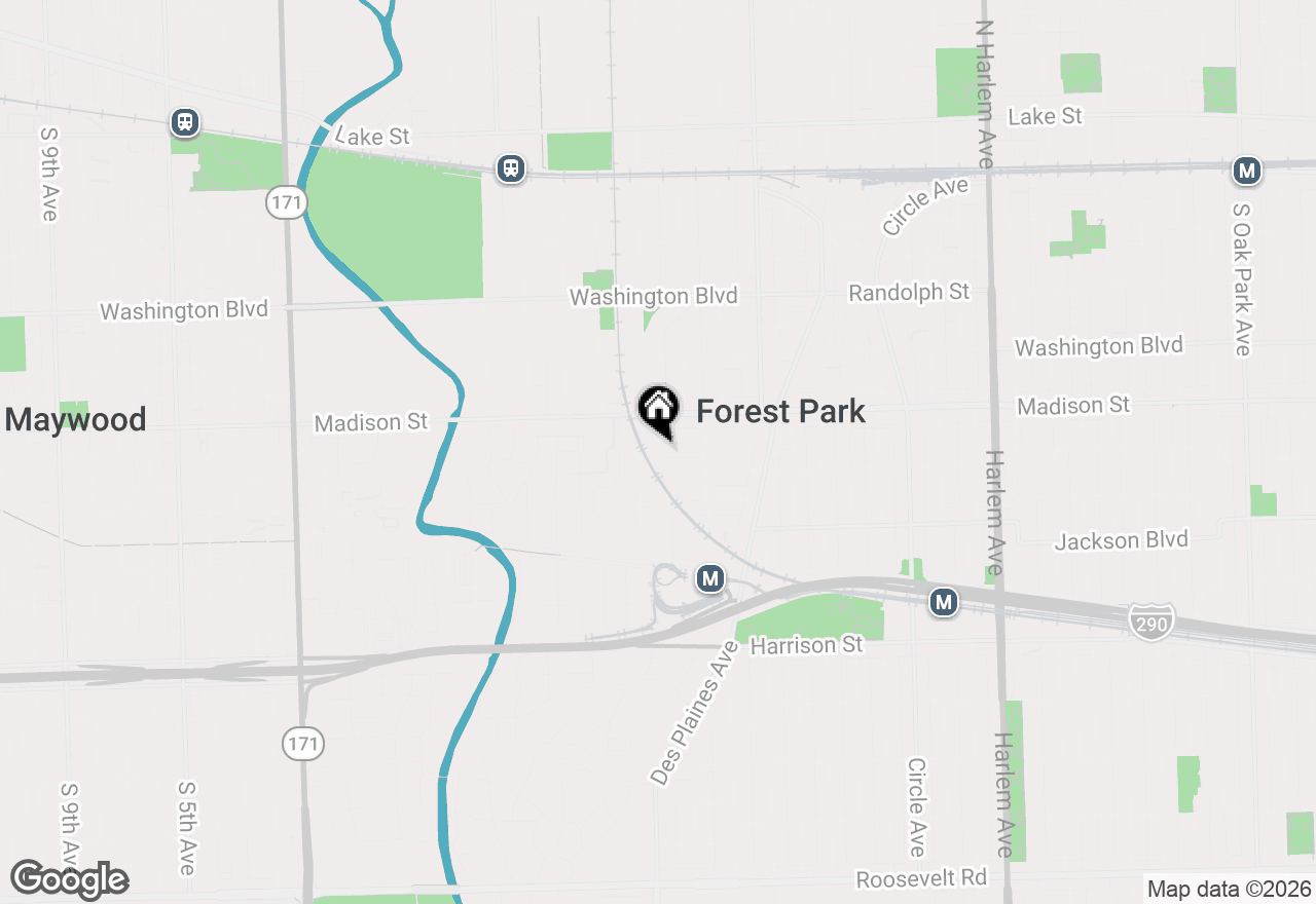Map of 7736 Monroe Street, Forest Park, IL 60130