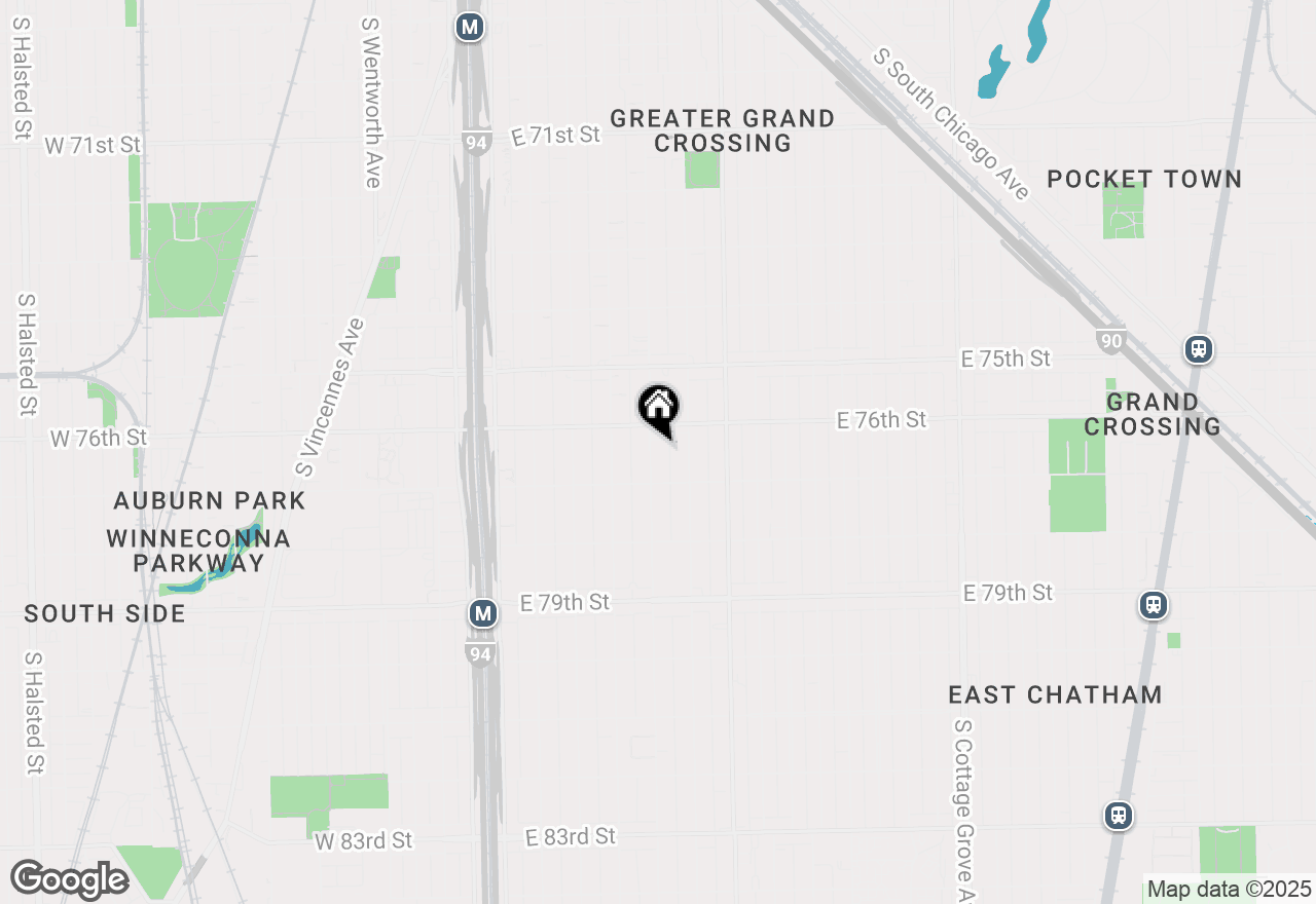 Map of 7627 S Prairie Avenue, Chicago, IL 60619