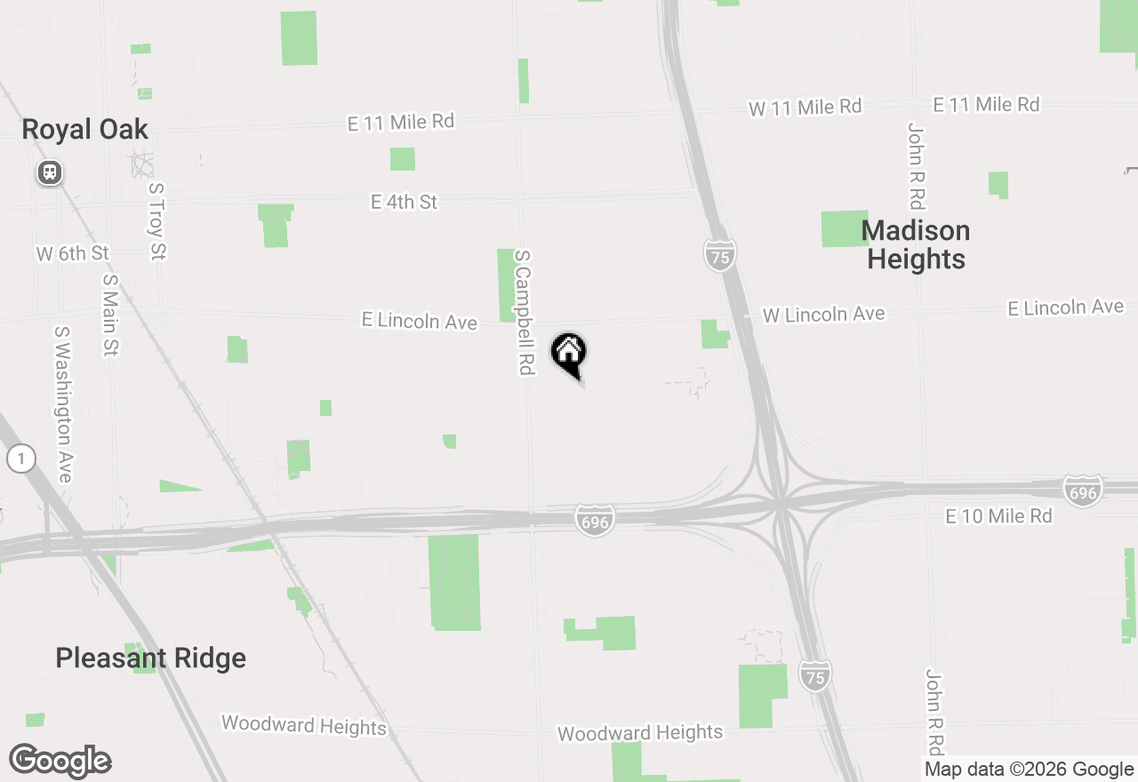 Map of 1824 E Hudson Avenue, Royal Oak, MI 48067