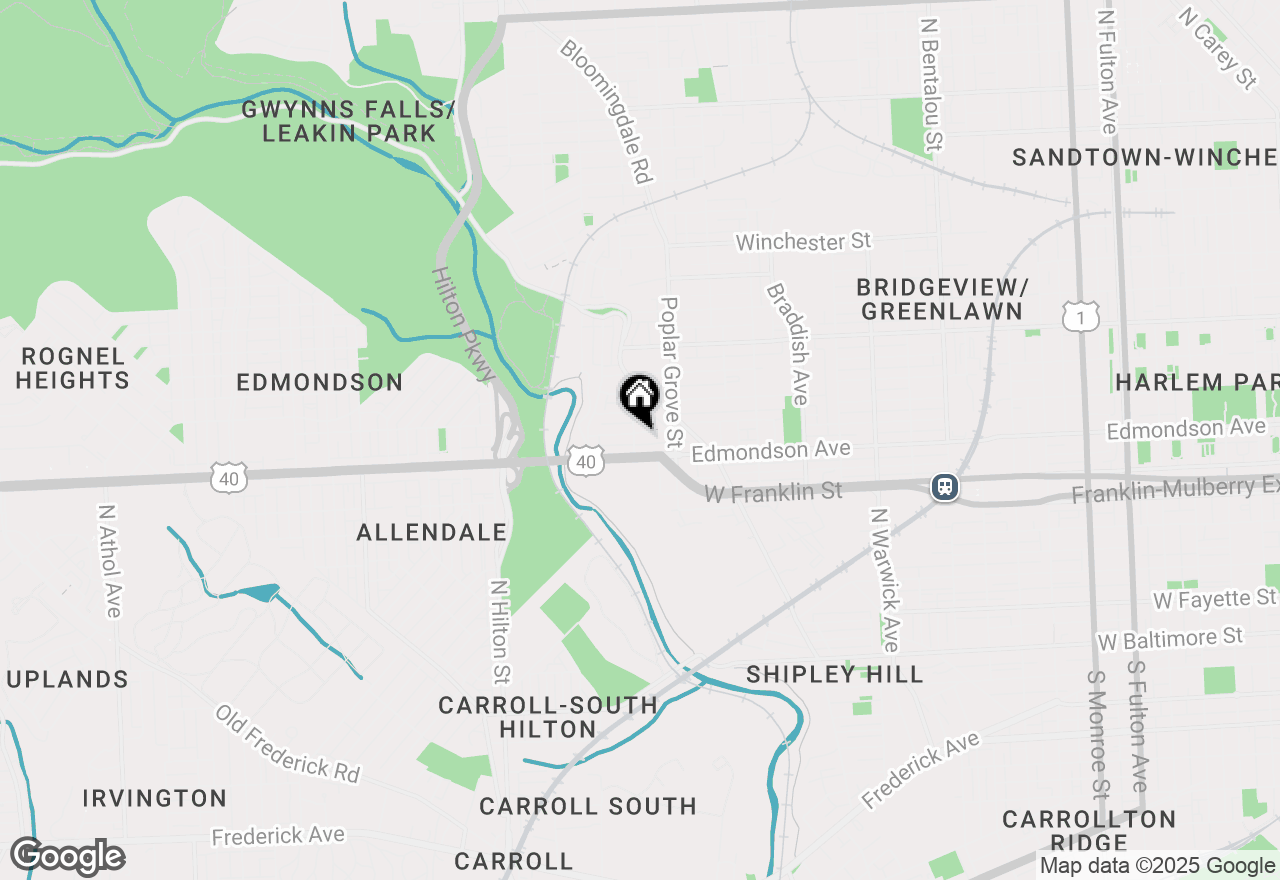 Map of 607 N Longwood Street, Baltimore, MD 21216