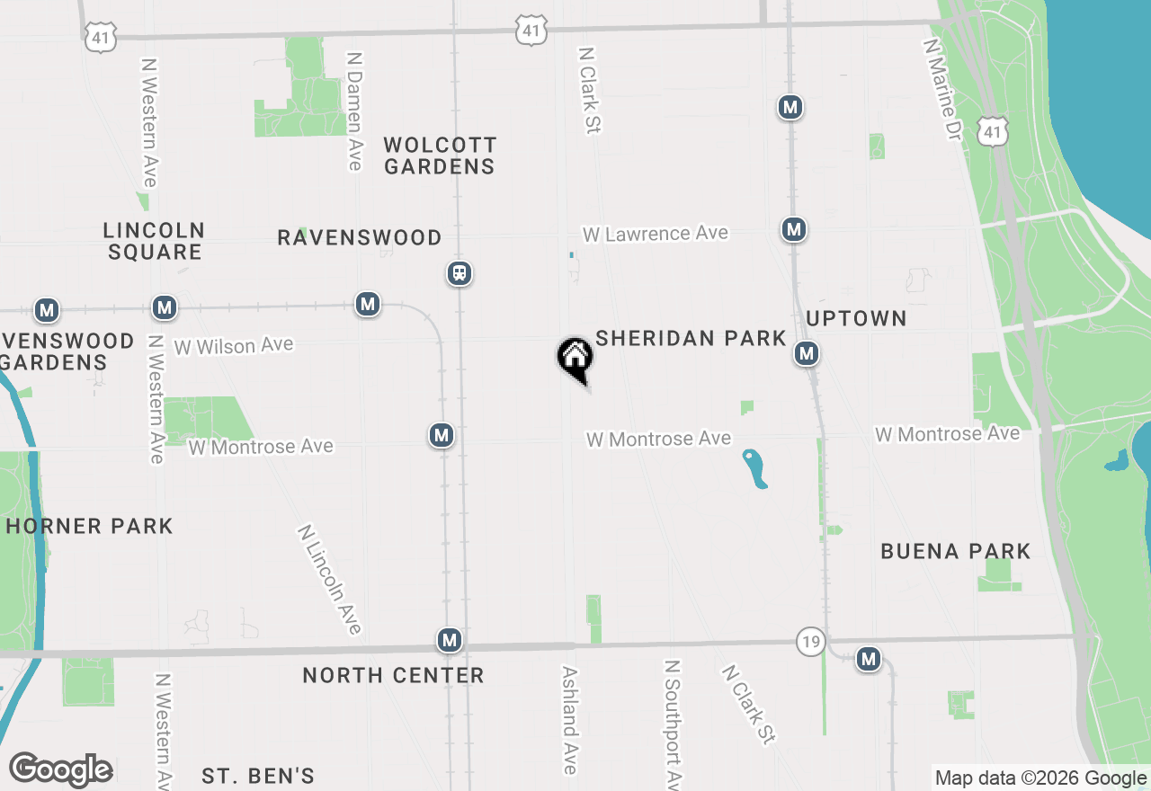 Map of 1521 W Sunnyside Avenue #2, Chicago, IL 60640