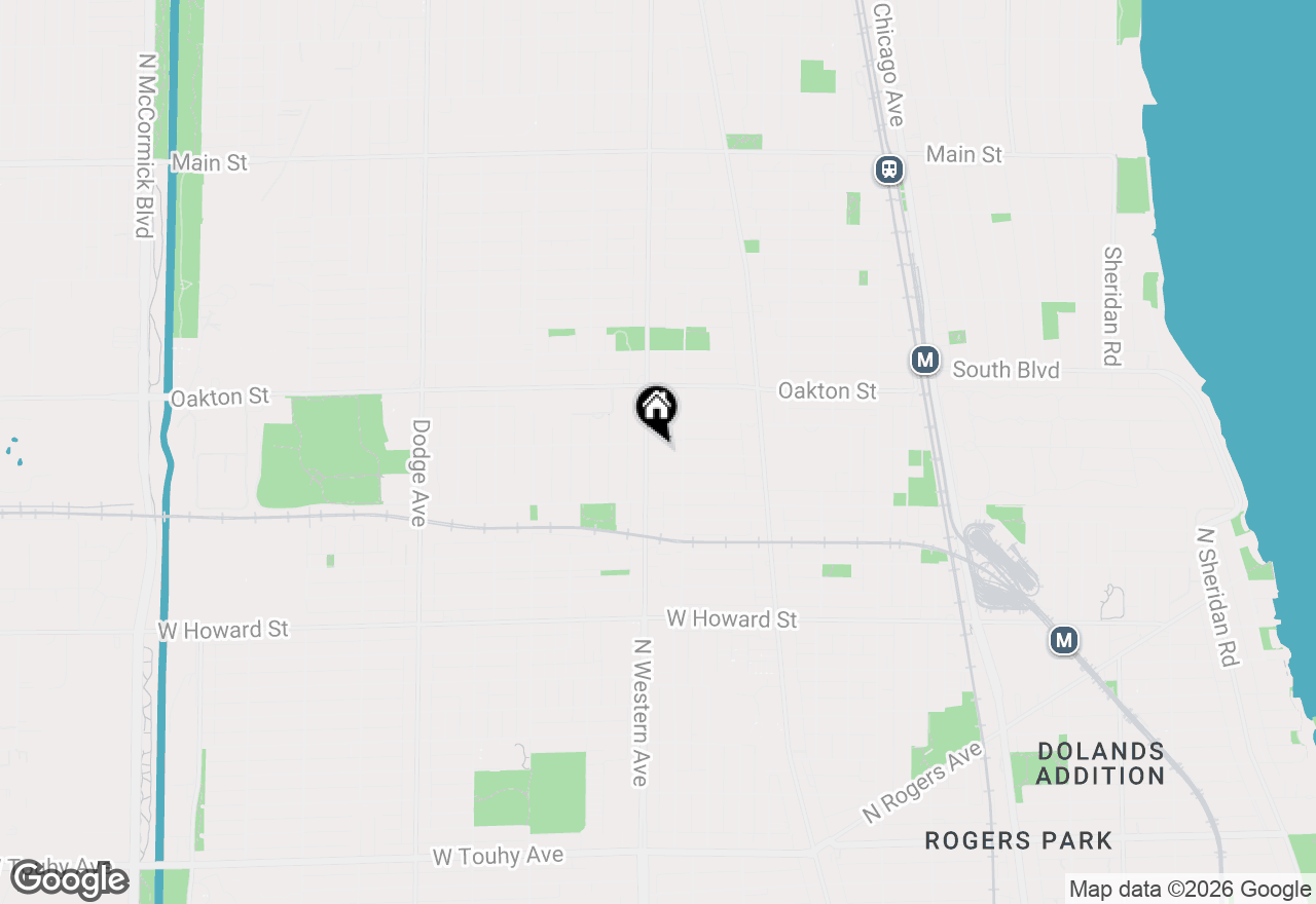 Map of 1219 Hull Terrace #2B, Evanston, IL 60202