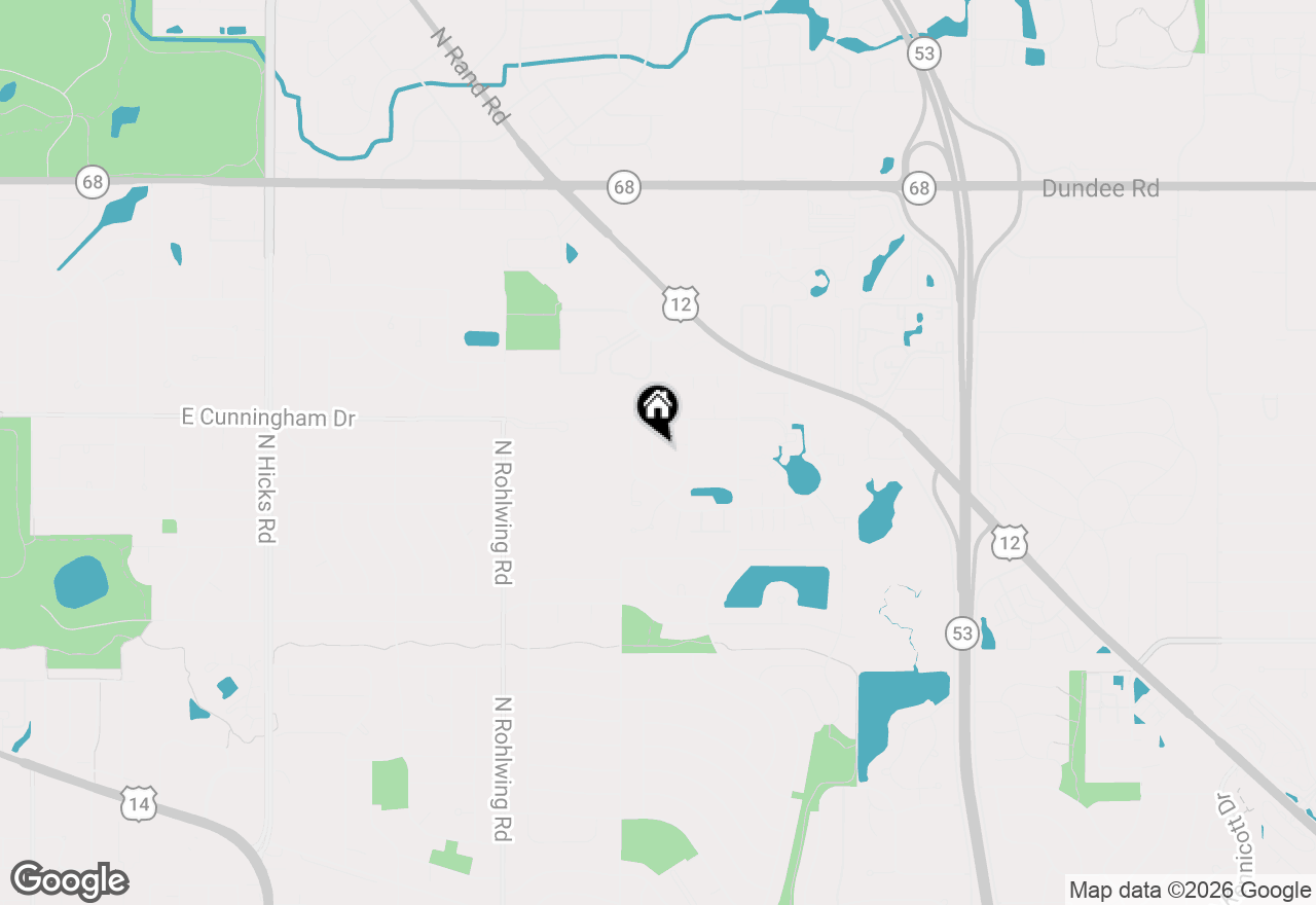 Map of 1036 E Meadow Lake Drive, Palatine, IL 60074