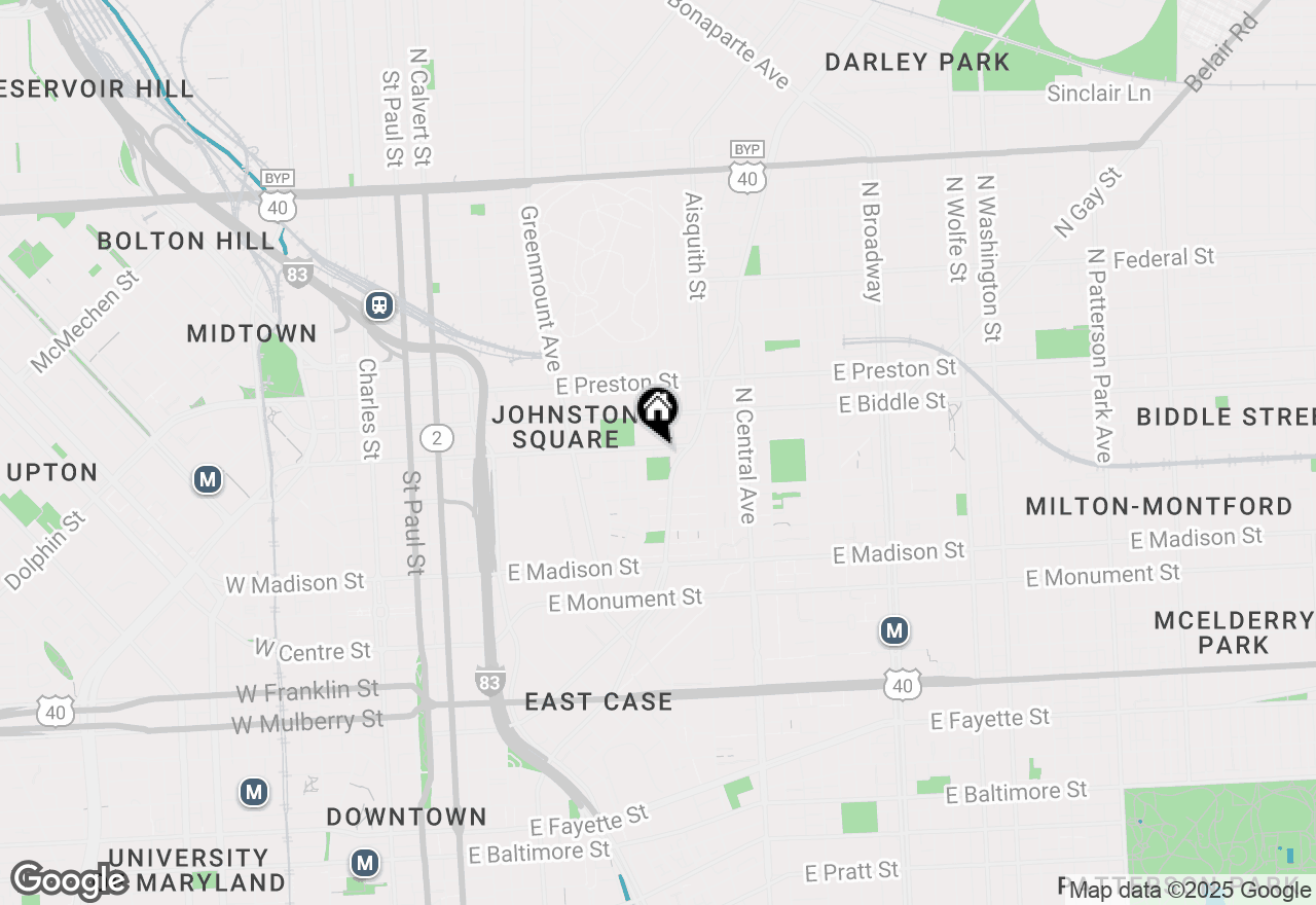 Map of 927 E Chase Street, Baltimore, MD 21202