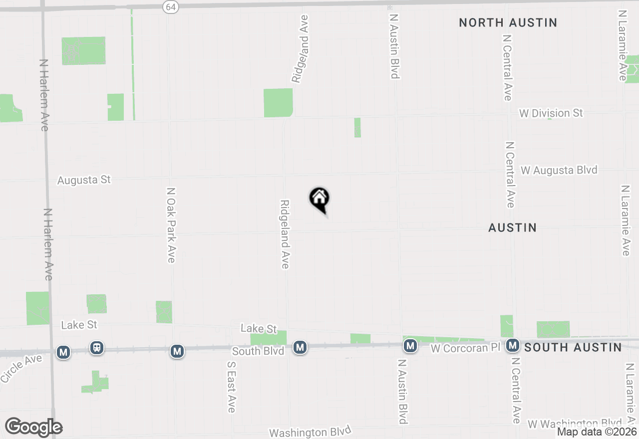 Map of 521 N Harvey Avenue, Oak Park, IL 60302