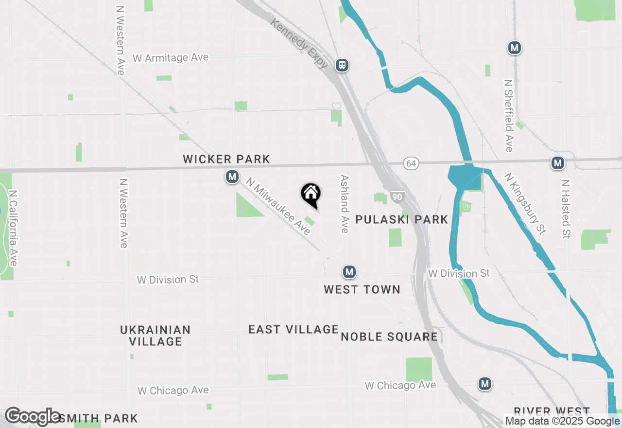 Map of 1715 W Beach Avenue #3, Chicago, IL 60622