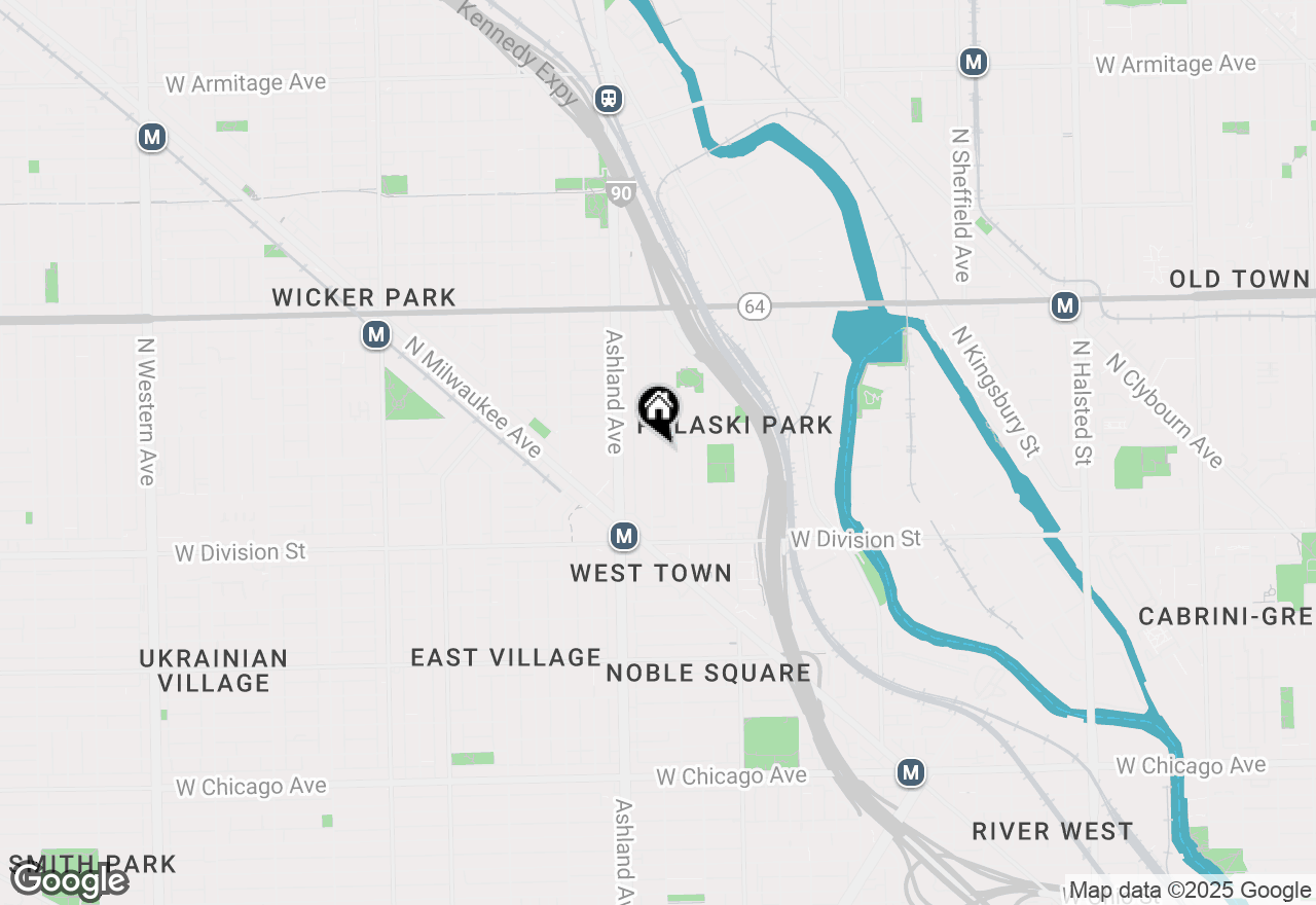 Map of 1335 N Bosworth Avenue #1N, Chicago, IL 60642