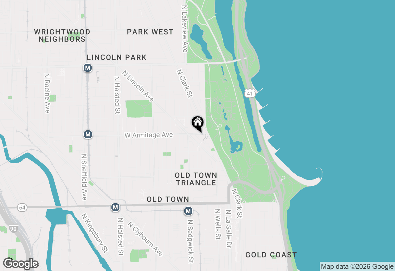 Map of 327 W Armitage Avenue #1, Chicago, IL 60614