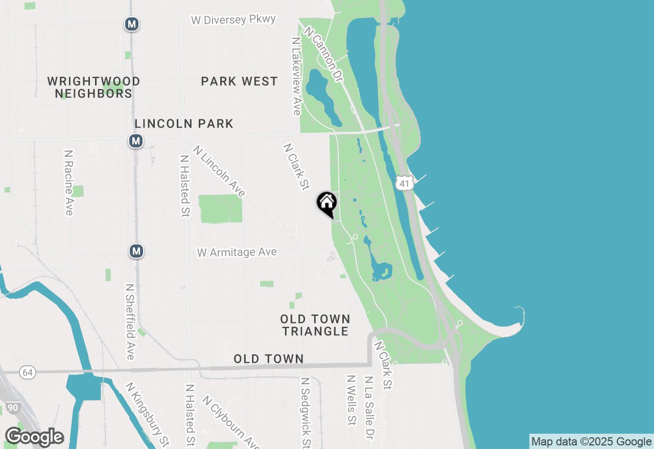 Map of 2052 N Lincoln Park West Street #1205, Chicago, IL 60614