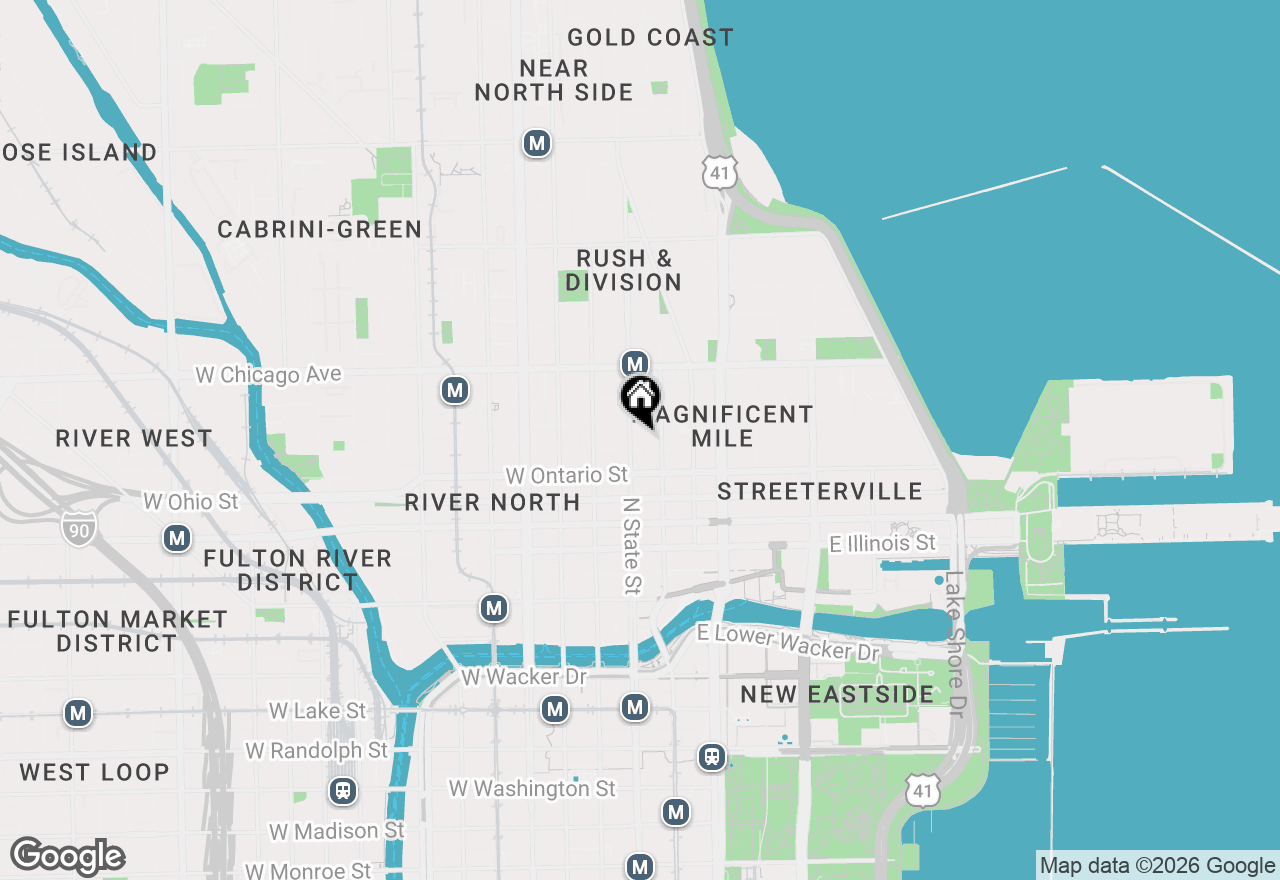 Map of 2 E Erie Avenue #1214, Chicago, IL 60611