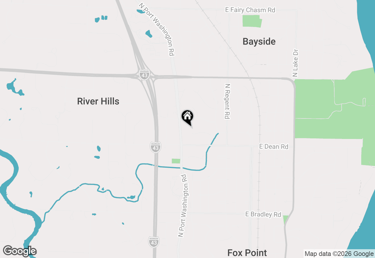 Map of 340 W Indian Creek Ct, Fox Point, WI 53217