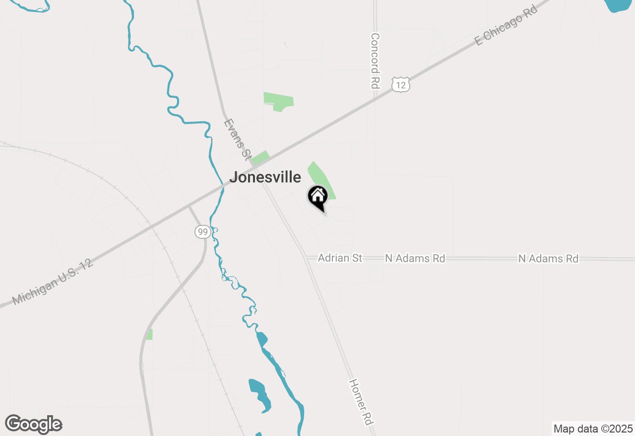 Map of 410 Clinton Street, Jonesville, MI 49250