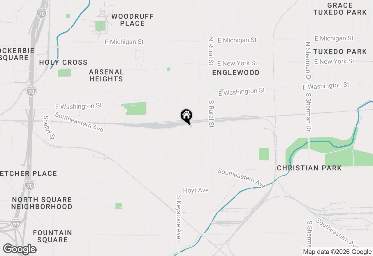 Map of 216 Trowbridge Street, Indianapolis, IN 46201