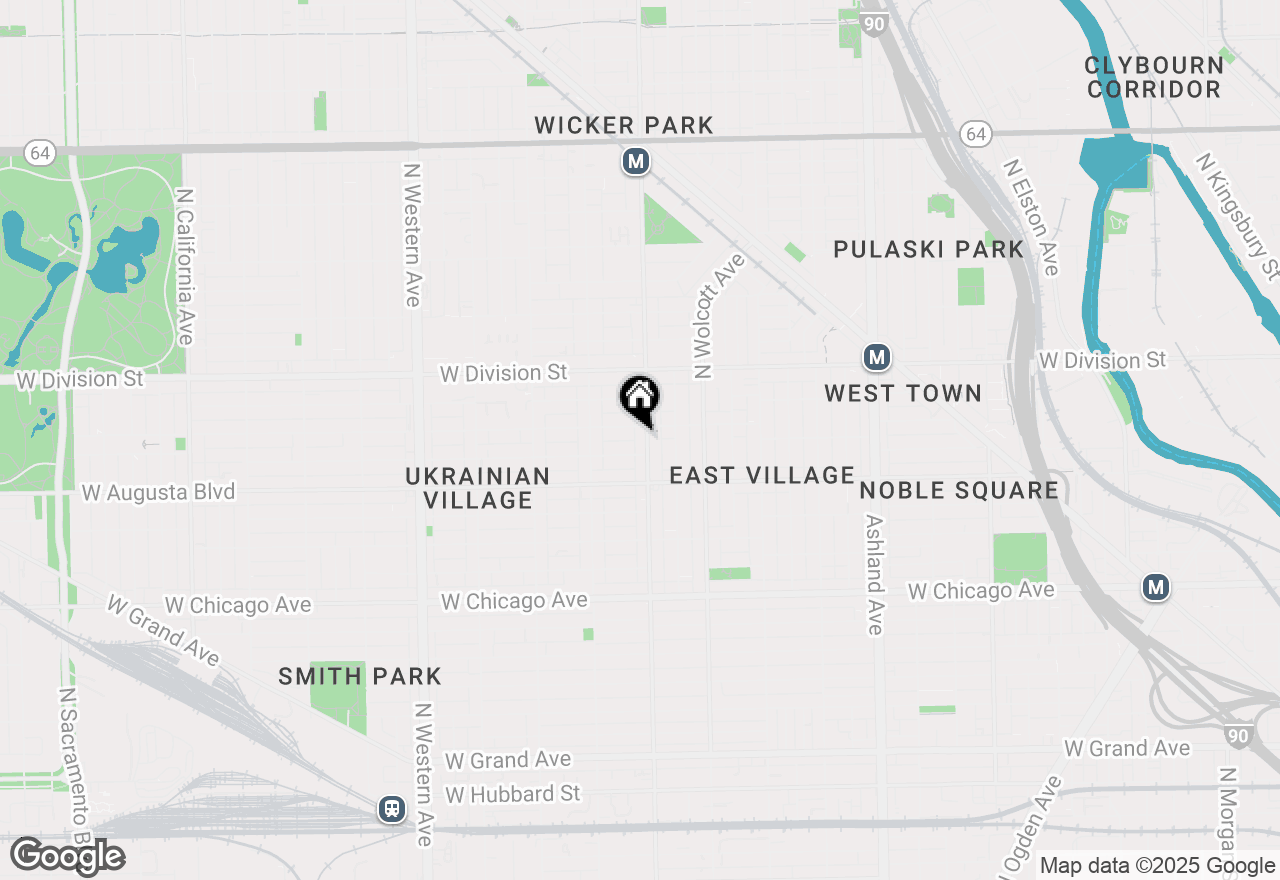 Map of 1046 N Damen Avenue #2S, Chicago, IL 60622