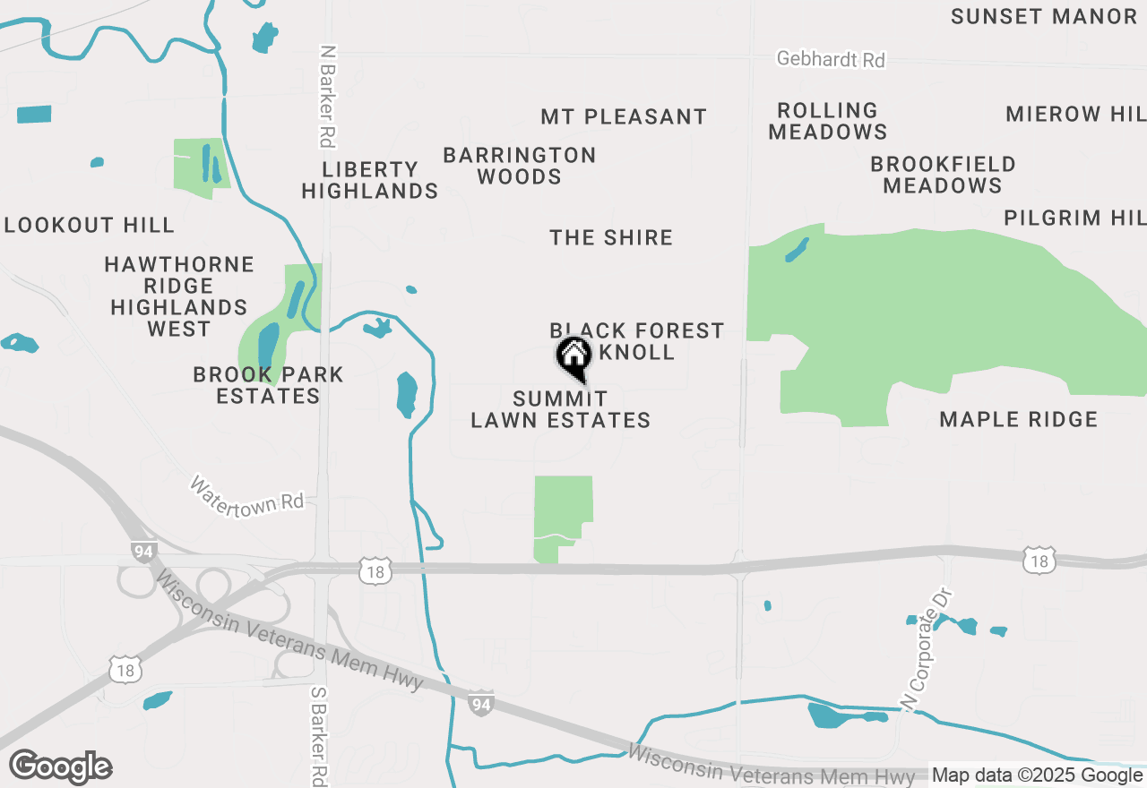 Map of 890 Janacek Rd, Brookfield, WI 53045