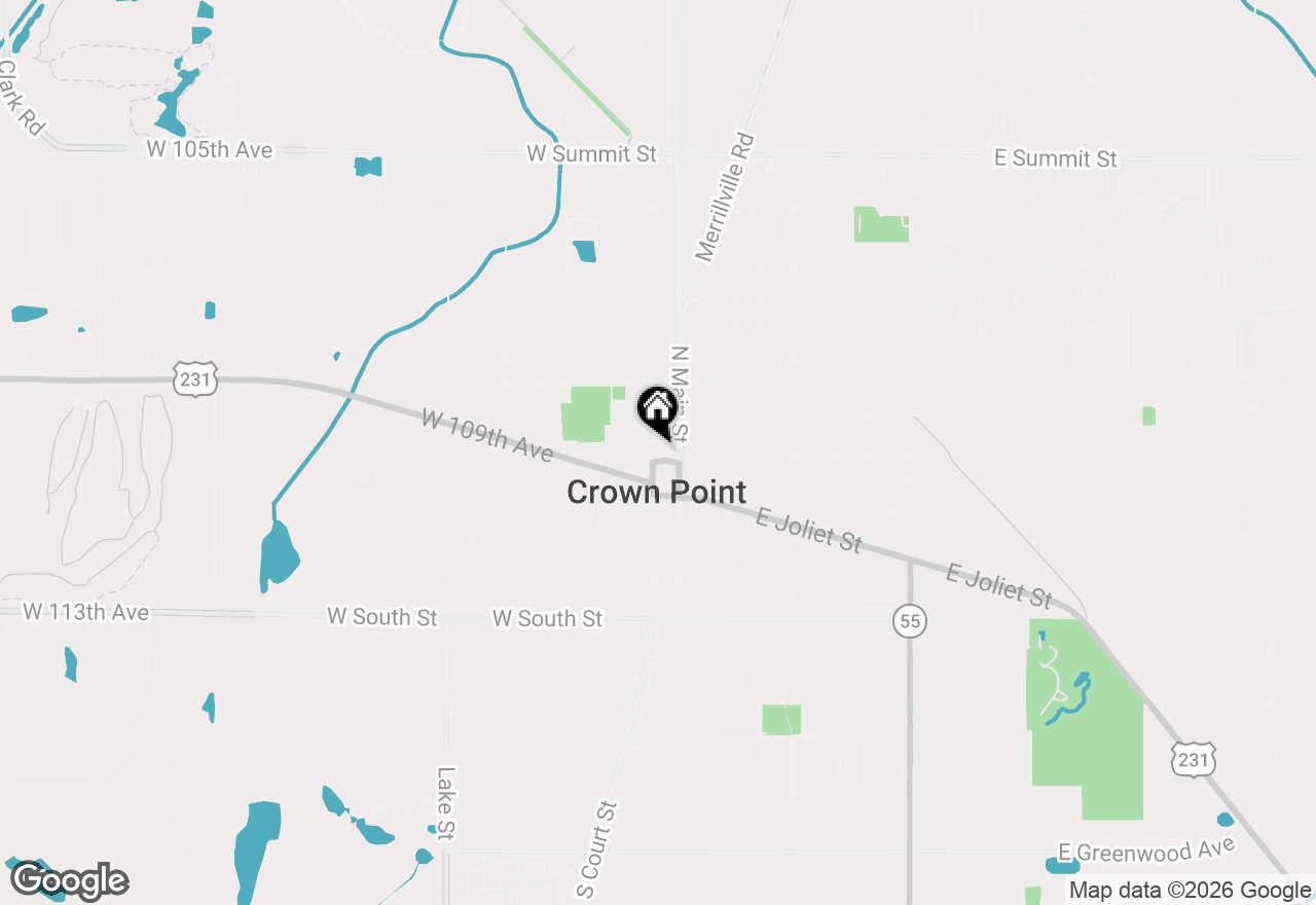 Map of 118 W Clark Street, Crown Point, IN 46307