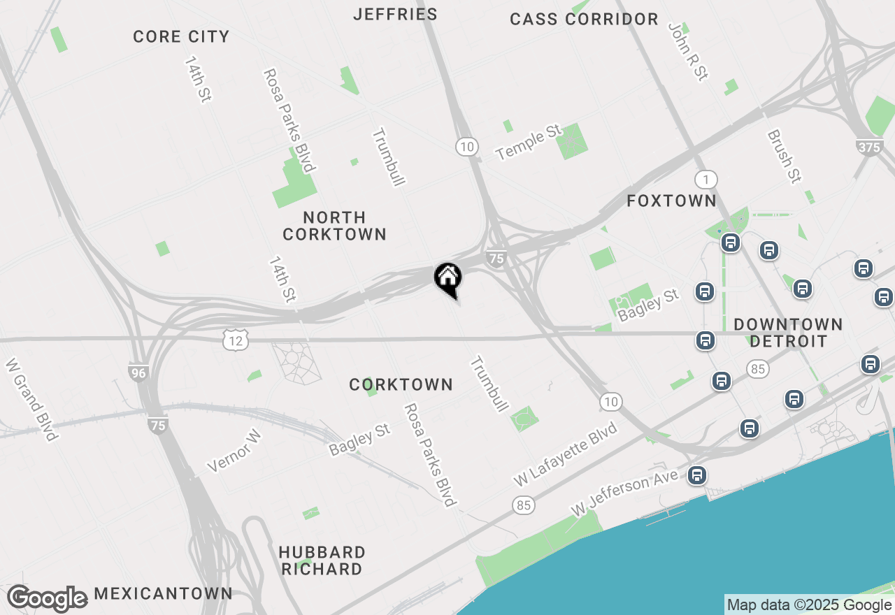 Map of 2221 Trumbull Street #6, Detroit, MI 48216