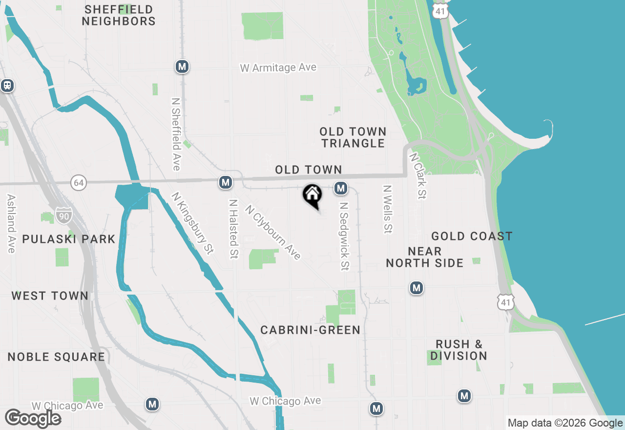 Map of 1434 N Cleveland Avenue #1N, Chicago, IL 60610