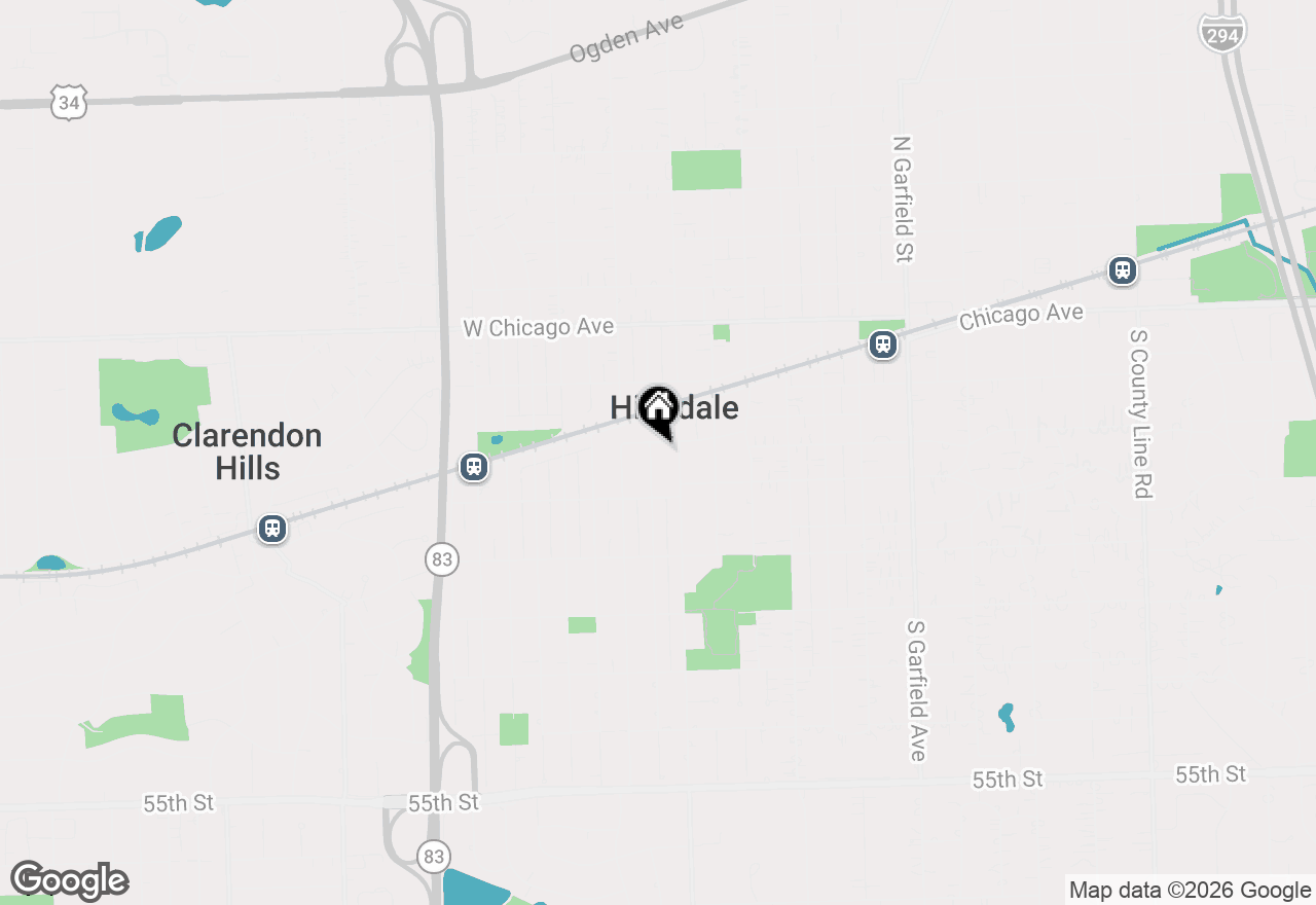 Map of 207 S Thurlow Street, Hinsdale, IL 60521