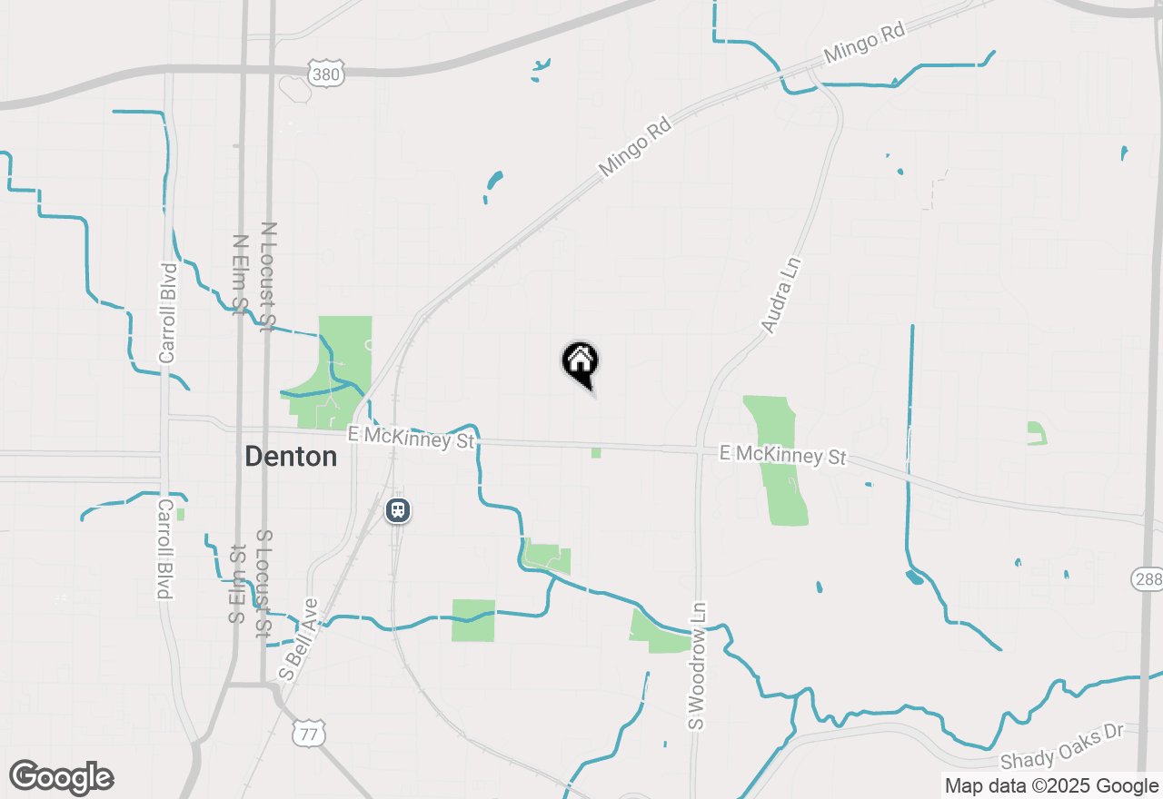 Map of 424 N Ruddell Street, Denton, TX 76209