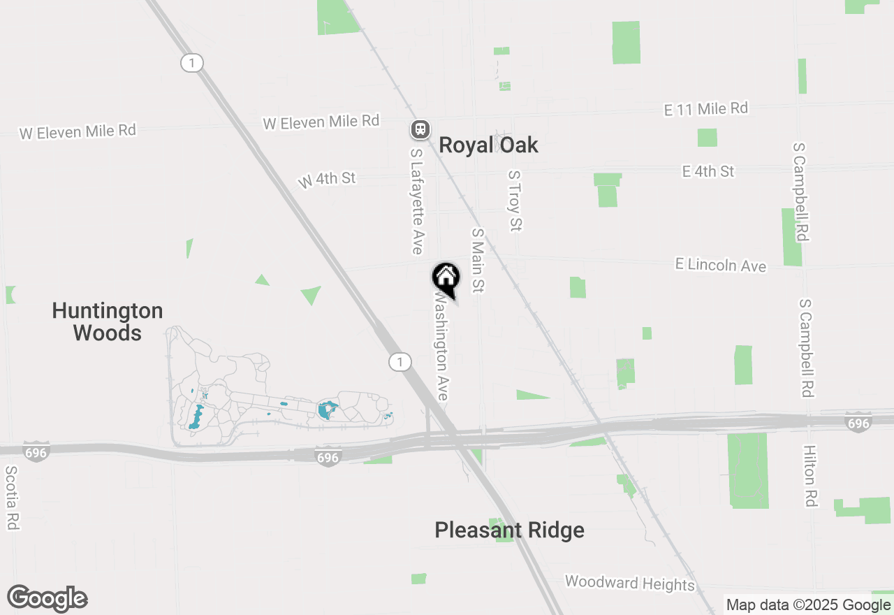 Map of 1011 S Washington Avenue, Royal Oak, MI 48067