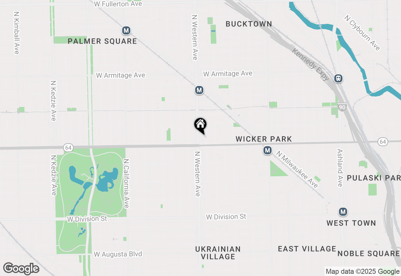 Map of 1625 N Western #502, Chicago, IL 60647