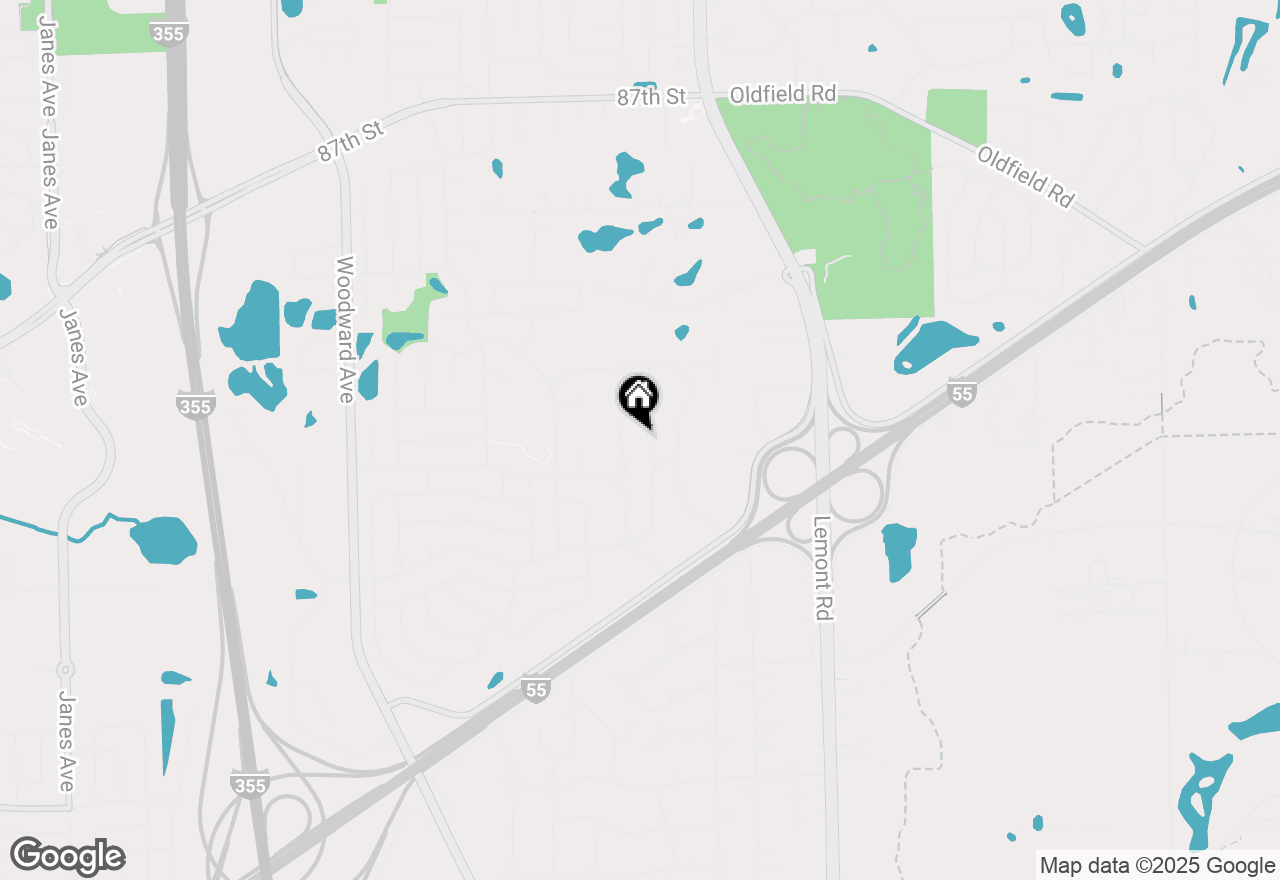 Map of 8986 Hillcrest Court, Woodridge, IL 60517