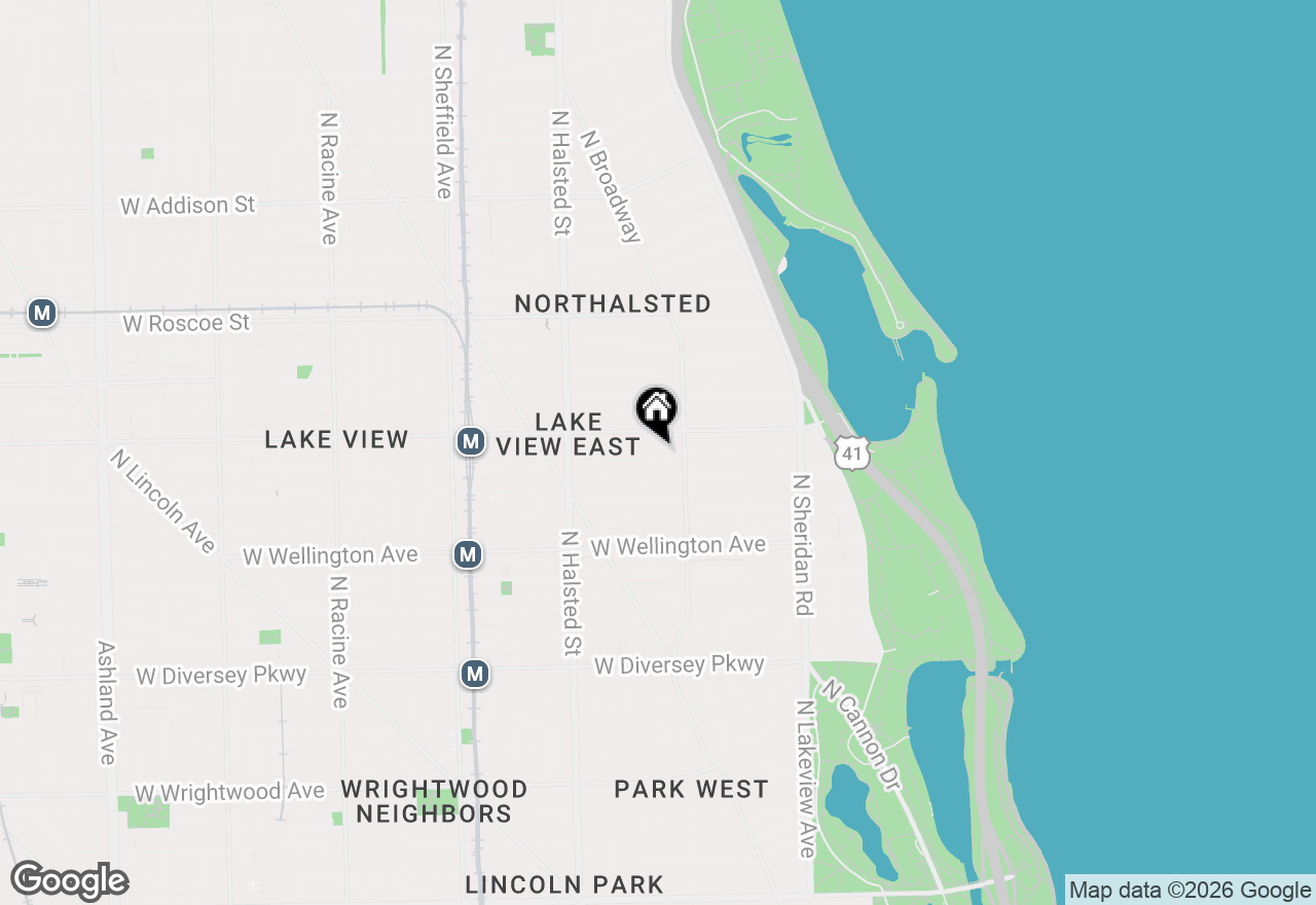Map of 628 W Briar Place #3, Chicago, IL 60657