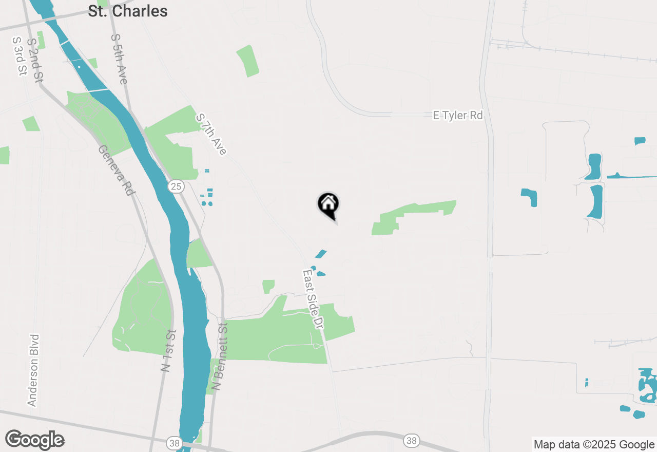 Map of 1905 Forrest Boulevard, St. Charles, IL 60174