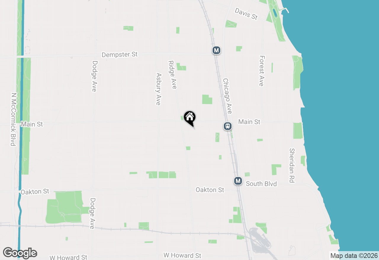 Map of 929 Washington Street #304, Evanston, IL 60202