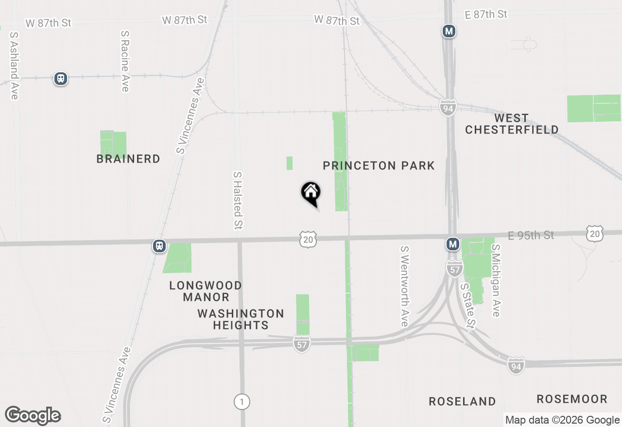 Map of 9401 S Parnell Avenue, Chicago, IL 60620