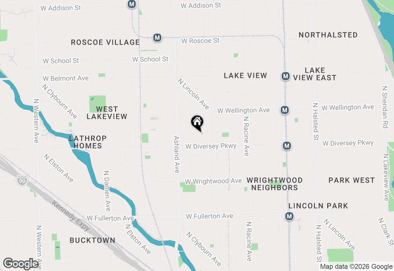 Map of 1448 W Wolfram Street, Chicago, IL 60657