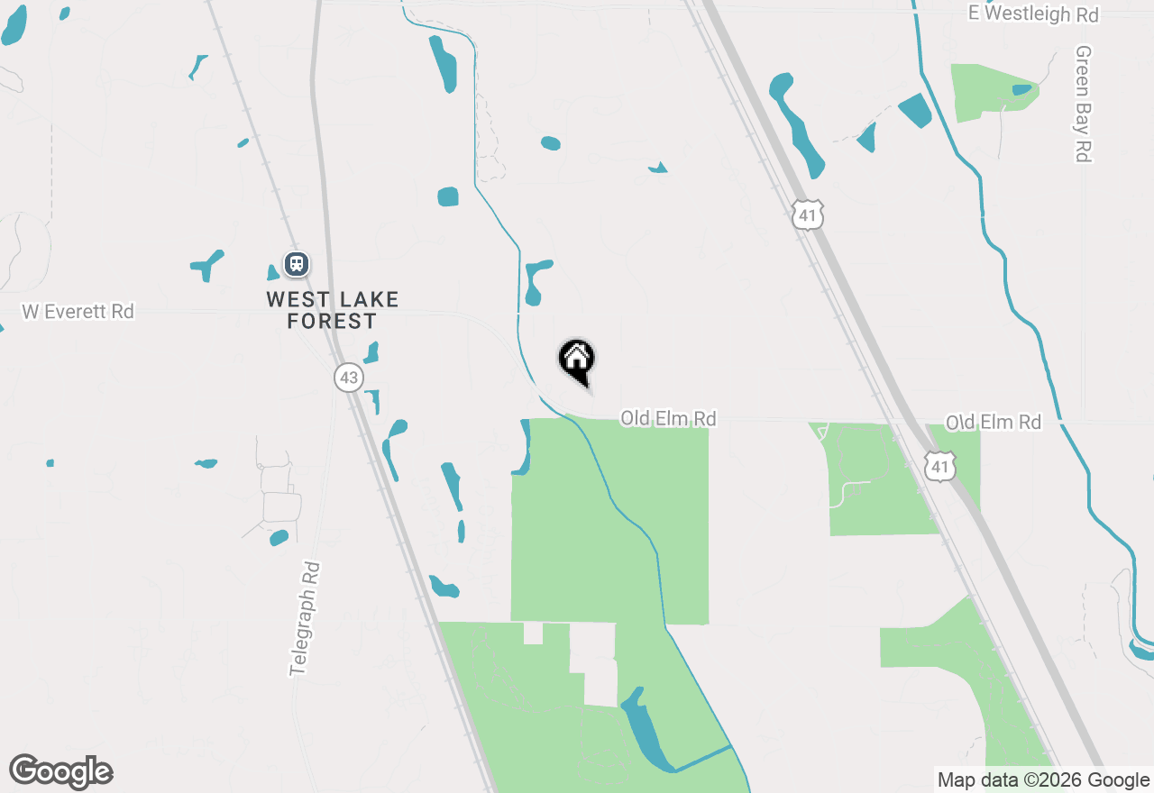 Map of 620 W Old Elm Road, Lake Forest, IL 60045