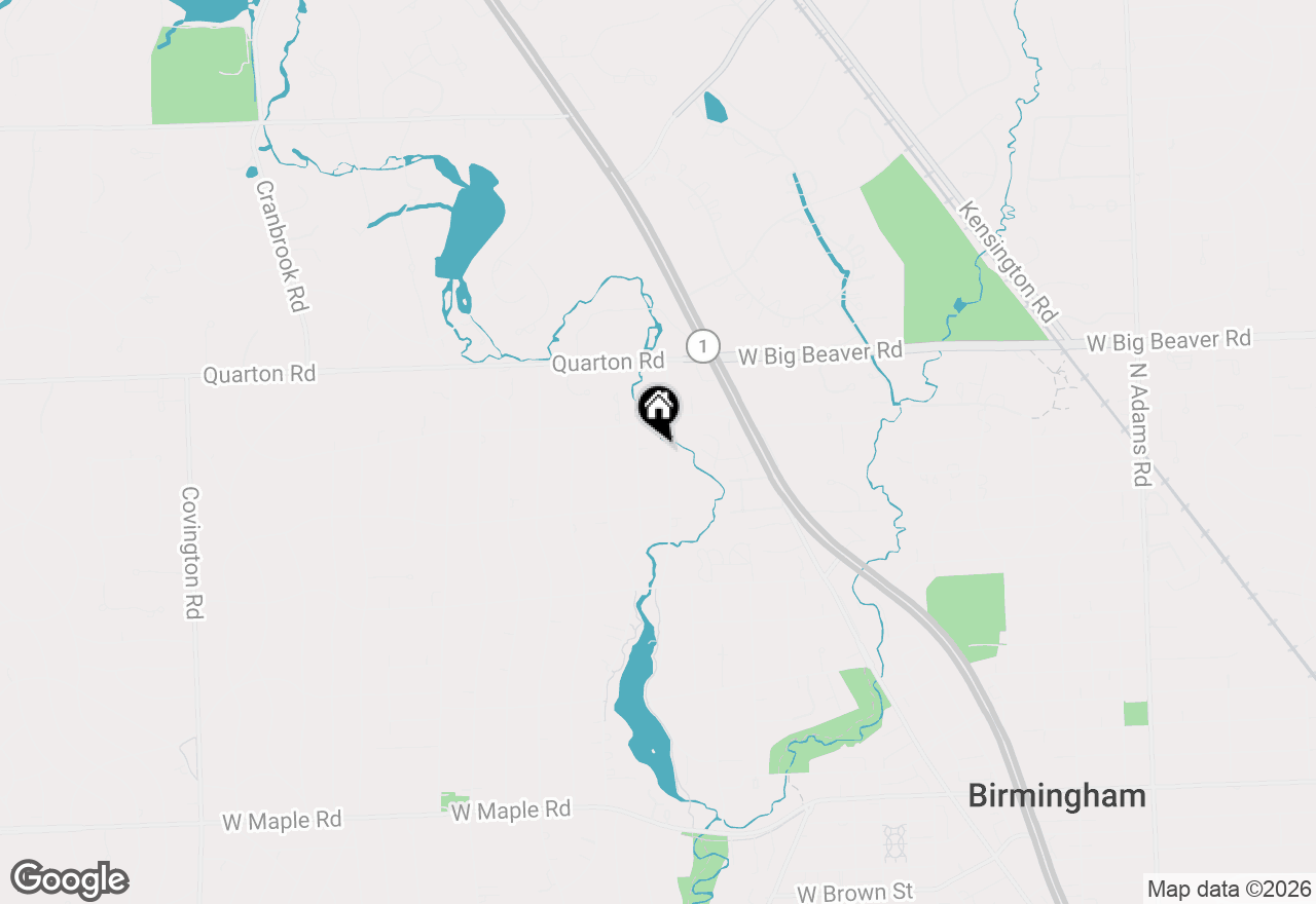Map of 1295 Lakeside Drive, Birmingham, MI 48009