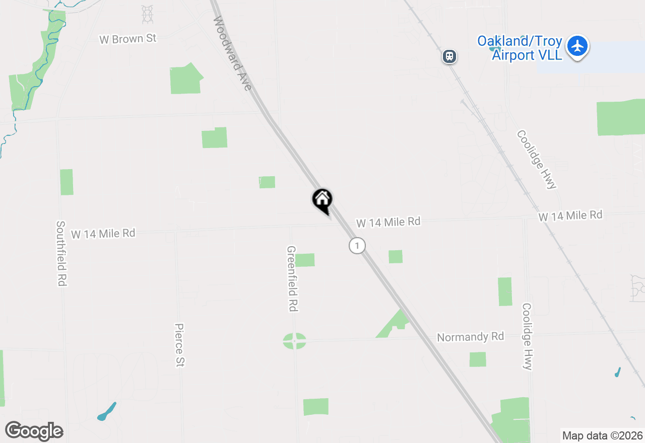 Map of 1465 E 14 Mile Road, Birmingham, MI 48009