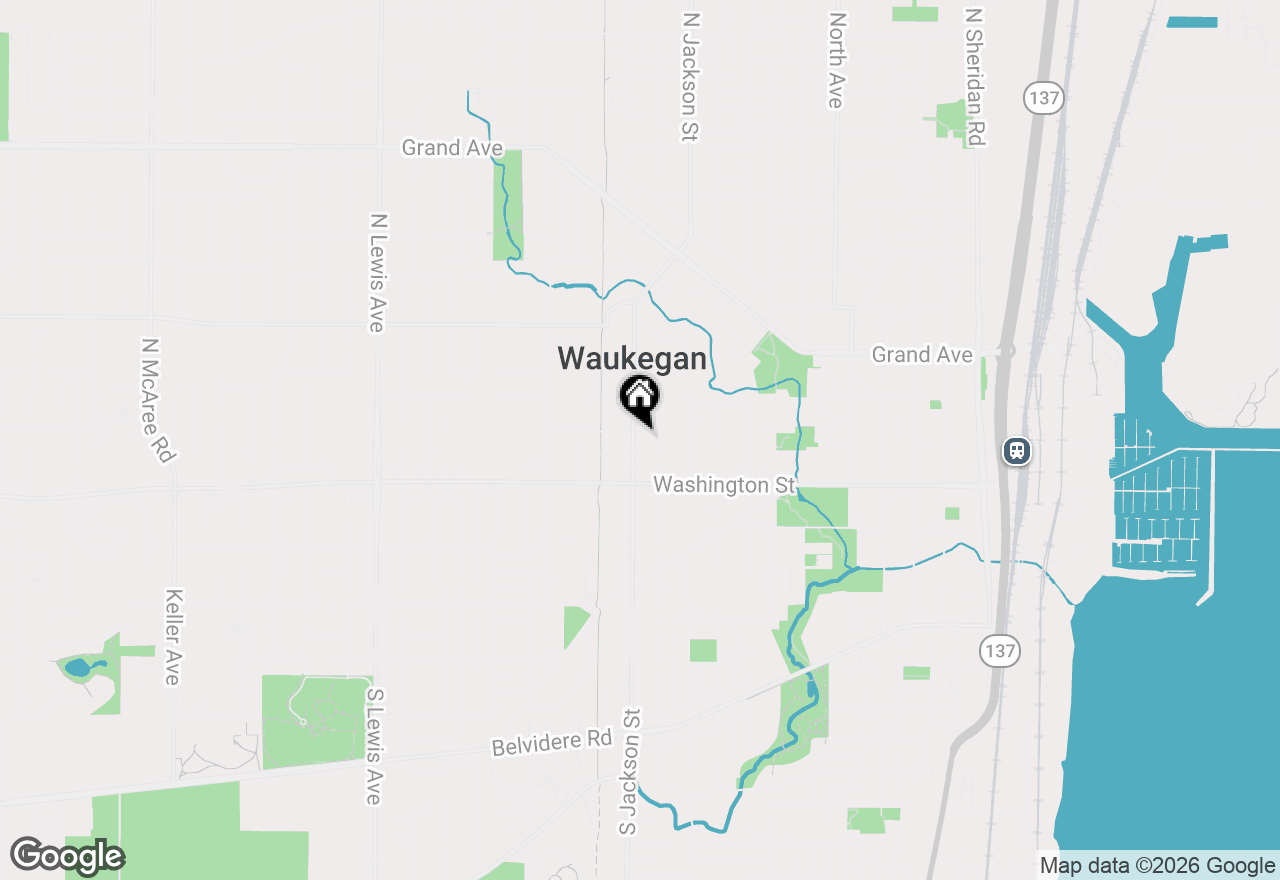 Map of 45 N Jackson Street, Waukegan, IL 60085
