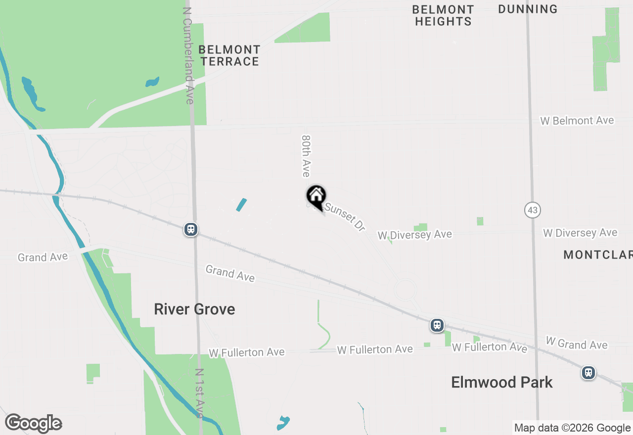 Map of 7932 W Cressett Drive, Elmwood Park, IL 60707