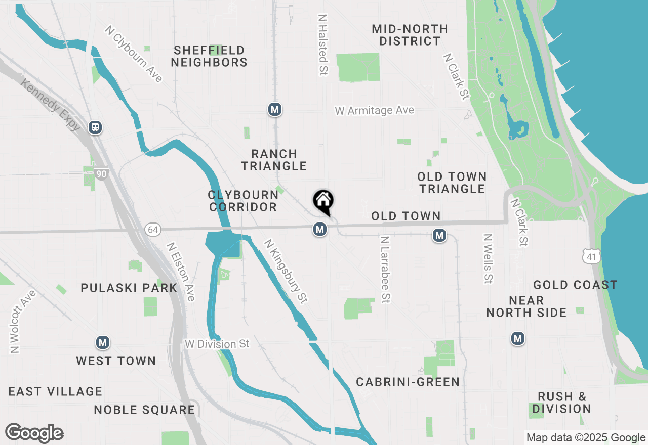 Map of 1600 N Halsted Street #3D, Chicago, IL 60614