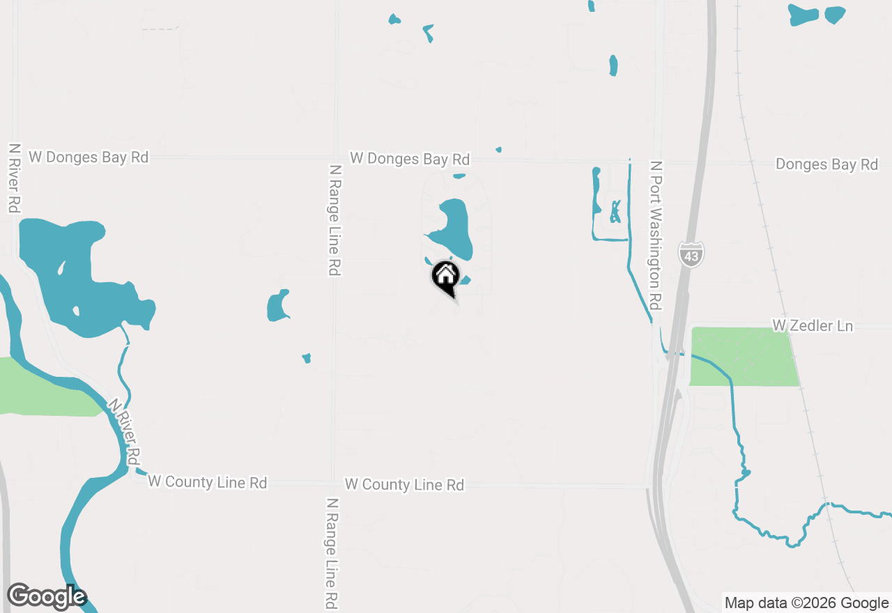 Map of 10042 N Holmes Ct, Mequon, WI 53092