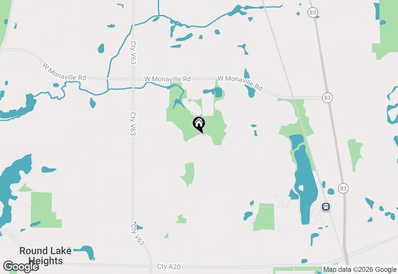 Map of 36 W Dahlia Lane, Round Lake Beach, IL 60073
