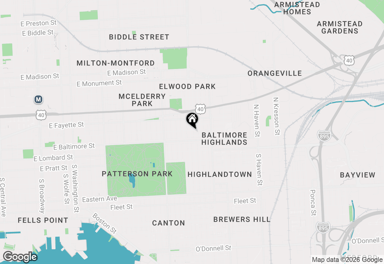 Map of 25 East N, Baltimore, MD 21224