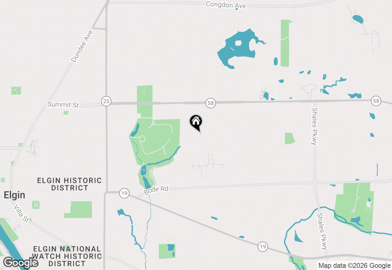 Map of 335 Shiloh Lane, Elgin, IL 60120