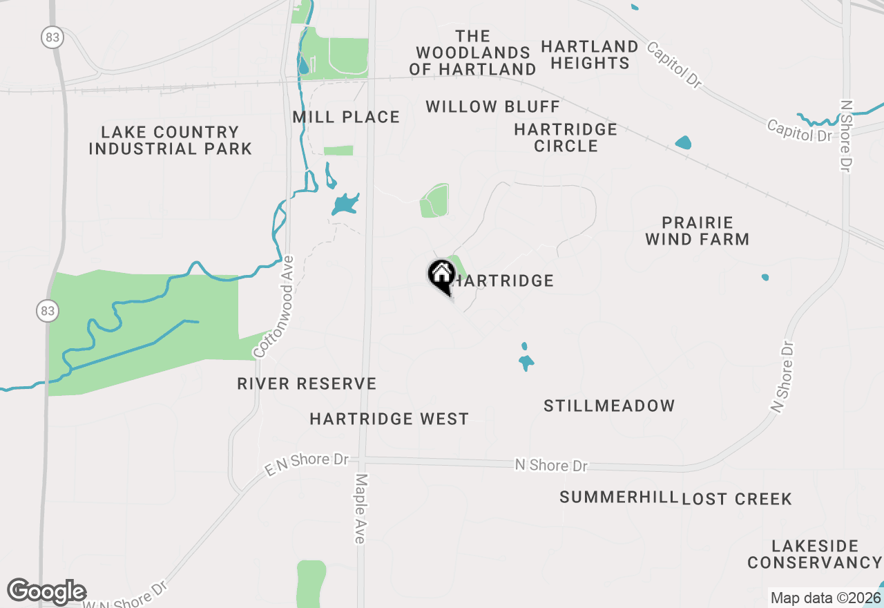 Map of 581 Hartridge Dr #1, Hartland, WI 53029