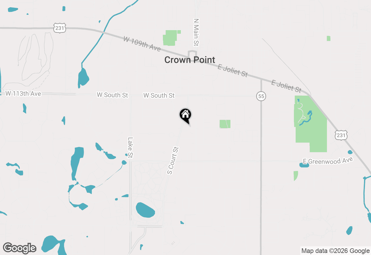 Map of 498 S Court Street, Crown Point, IN 46307