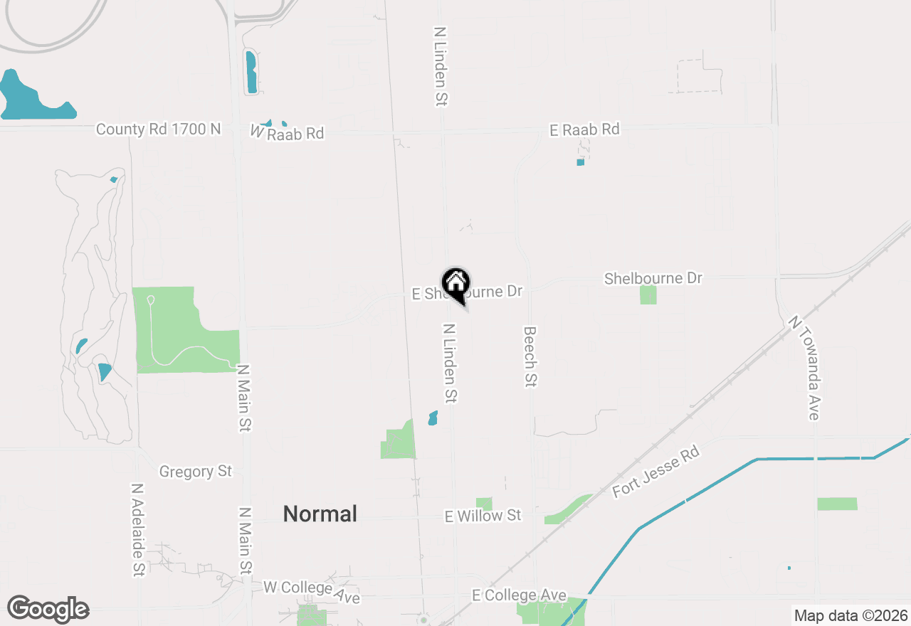 Map of 1202 N Linden Street, Normal, IL 61761