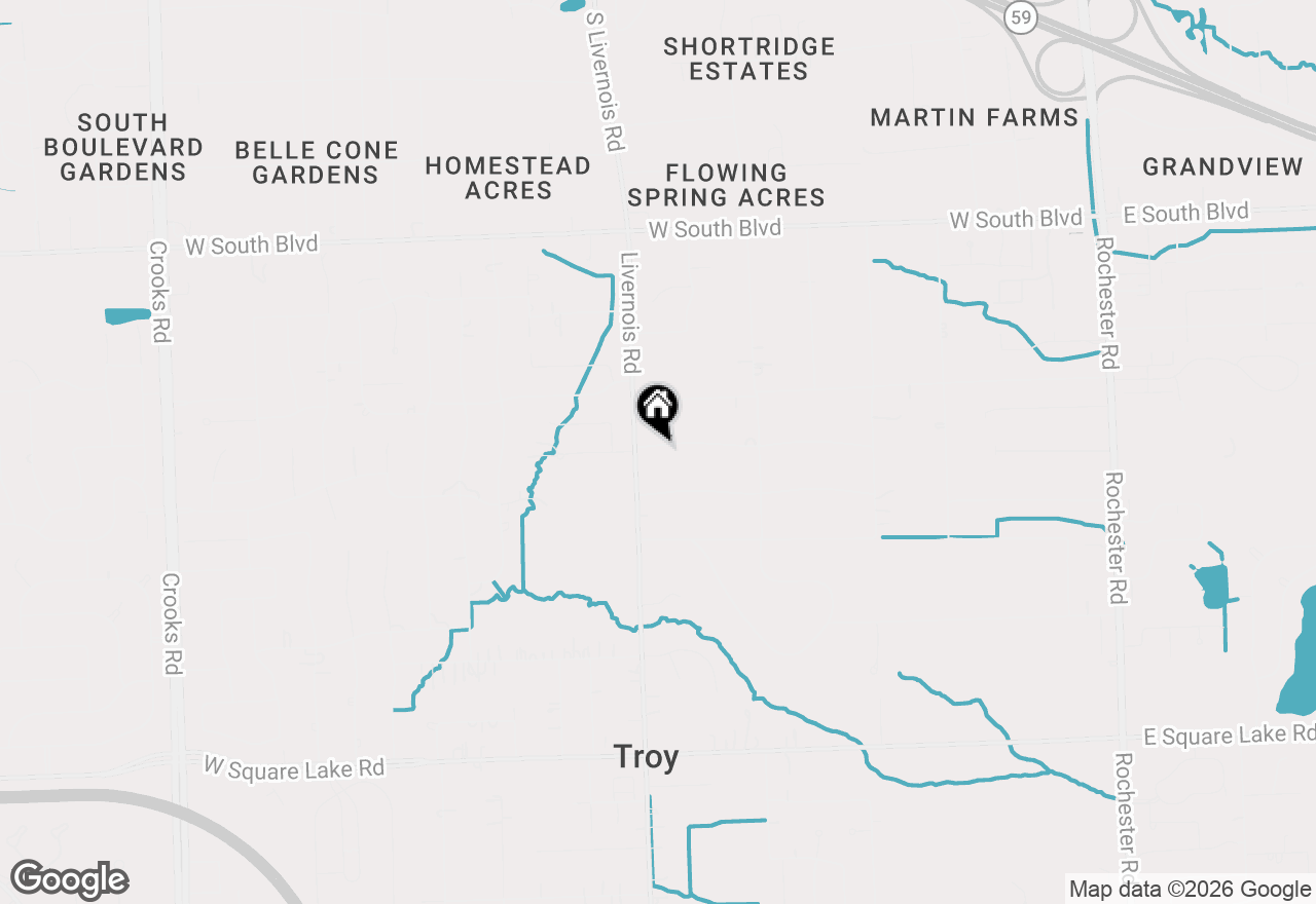 Map of 50 Lesdale Drive, Troy, MI 48085